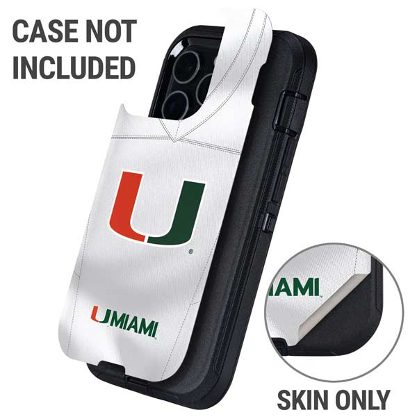University of Miami White Jersey Otterbox Defender iPhone Skin