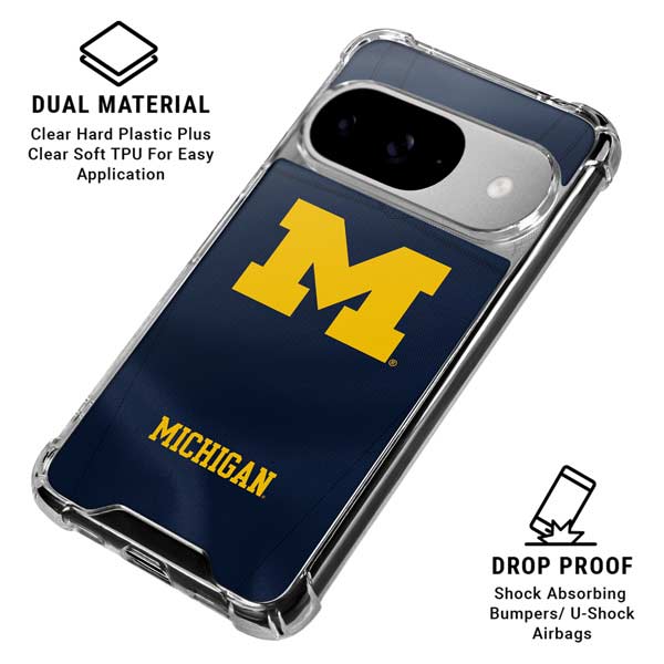 University of Michigan Blue Jersey Google Pixel 10 Clear Case