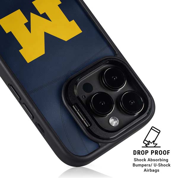 University of Michigan Blue Jersey iPhone 14 Pro Kickstand Case