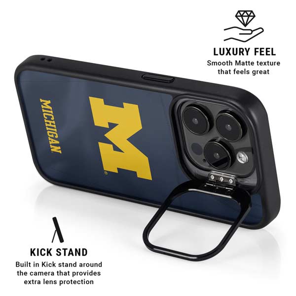 University of Michigan Blue Jersey iPhone 14 Pro Max Kickstand Case