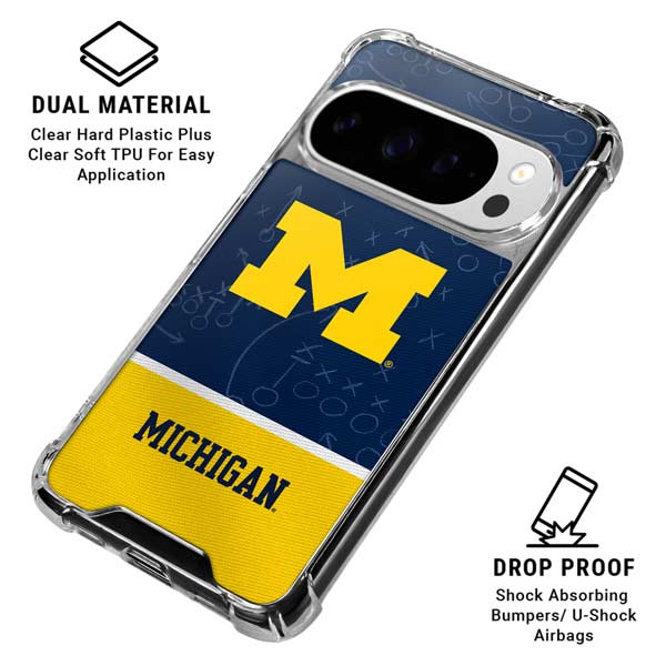 University of Michigan Jersey Split Google Pixel 10 Pro Clear Case