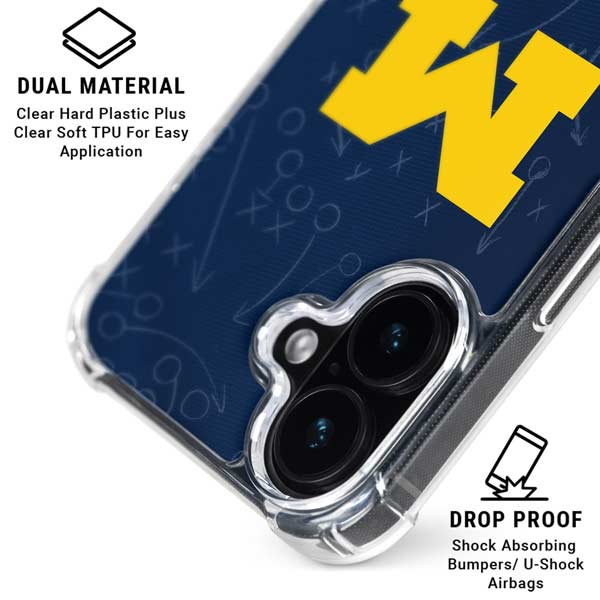 University of Michigan Jersey Split iPhone 17 Clear Case