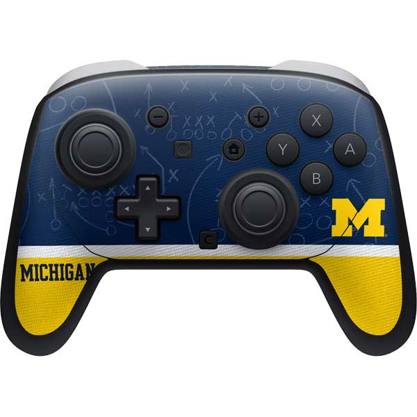 University of Michigan Jersey Split Nintendo Switch 2 (2025) Pro Controller Skin