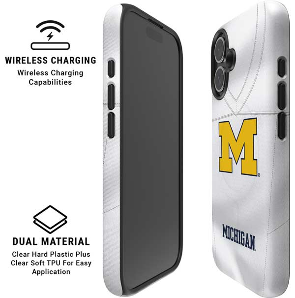 University of Michigan White Jersey iPhone 16 Magsafe Impact Case
