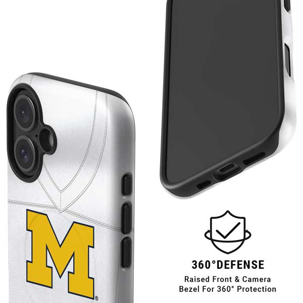 University of Michigan White Jersey iPhone 16 Plus Magsafe Impact Case