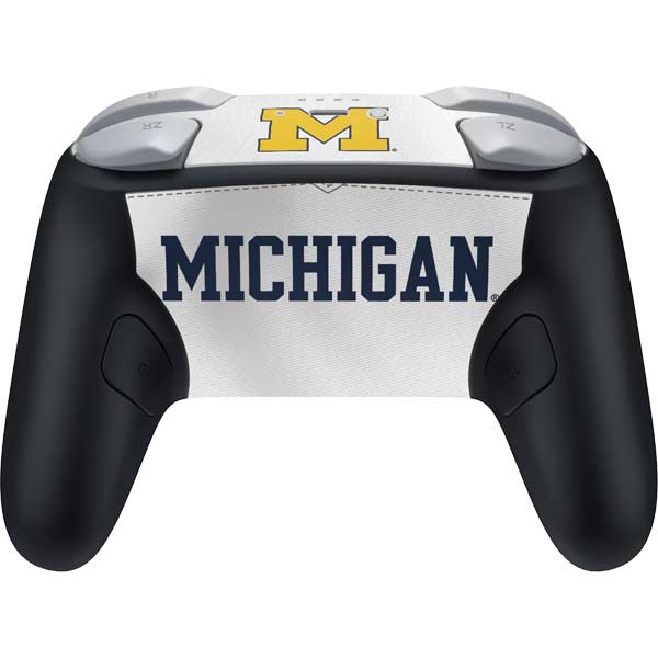 University of Michigan White Jersey Nintendo Switch 2 (2025) Pro Controller Skin