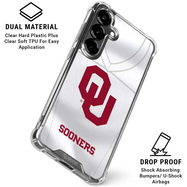 University of Oklahoma White Jersey Galaxy S26 Clear Case