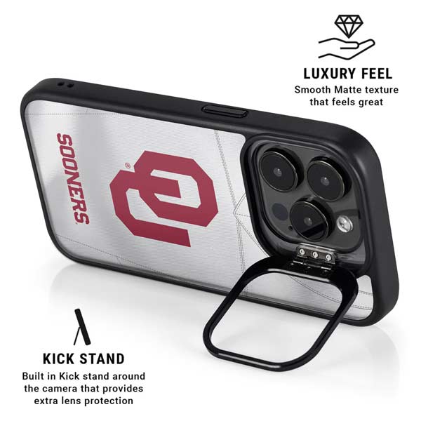 University of Oklahoma White Jersey iPhone 14 Pro Max Kickstand Case