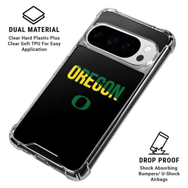 University of Oregon Split on Black Google Pixel 10 Pro XL Clear Case