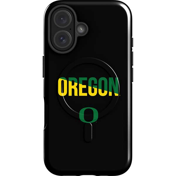 University of Oregon Split on Black iPhone 16 Plus Magsafe Impact Case