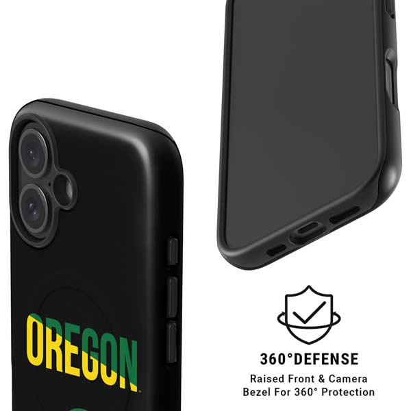 University of Oregon Split on Black iPhone 16 Plus Magsafe Impact Case
