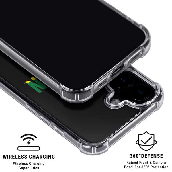 University of Oregon Split on Black iPhone 17 Clear Case