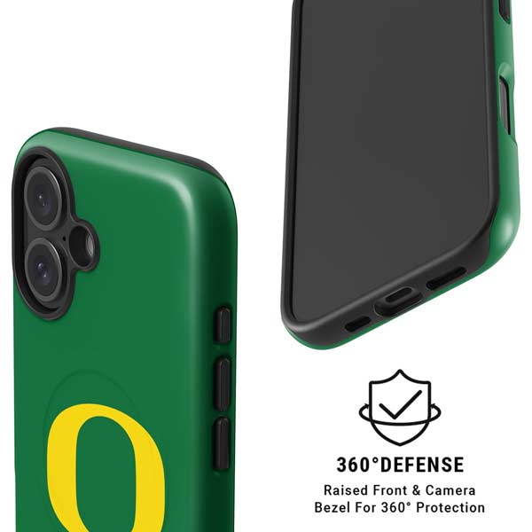 University of Oregon Yellow O on Green iPhone 16 Plus Magsafe Impact Case