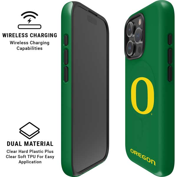 University of Oregon Yellow O on Green iPhone 16 Pro Magsafe Impact Case
