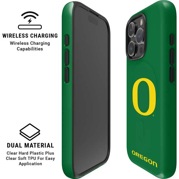 University of Oregon Yellow O on Green iPhone 16 Pro Max Magsafe Impact Case