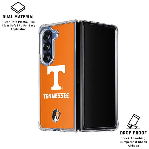University of Tennessee-Knoxville T Logo on Orange Galaxy Z Fold7 Clear Case