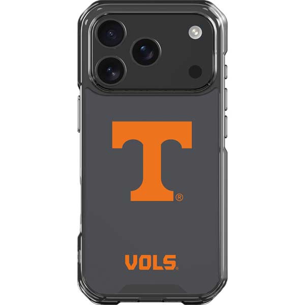 University of Tennessee-Knoxville T Logo Vols on Gray iPhone 17 Pro Clear Case