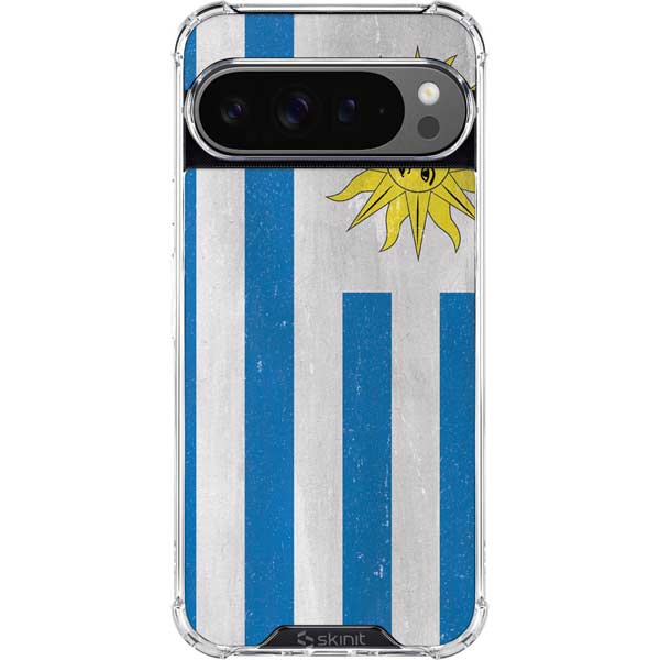 Uraguay Flag Distressed Google Pixel 10 Pro XL Clear Case