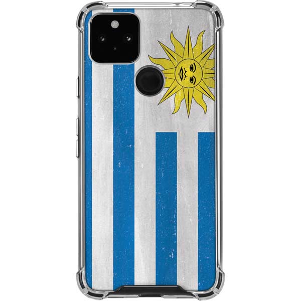 Uraguay Flag Distressed Pixel Cases