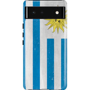 Uraguay Flag Distressed Pixel Cases