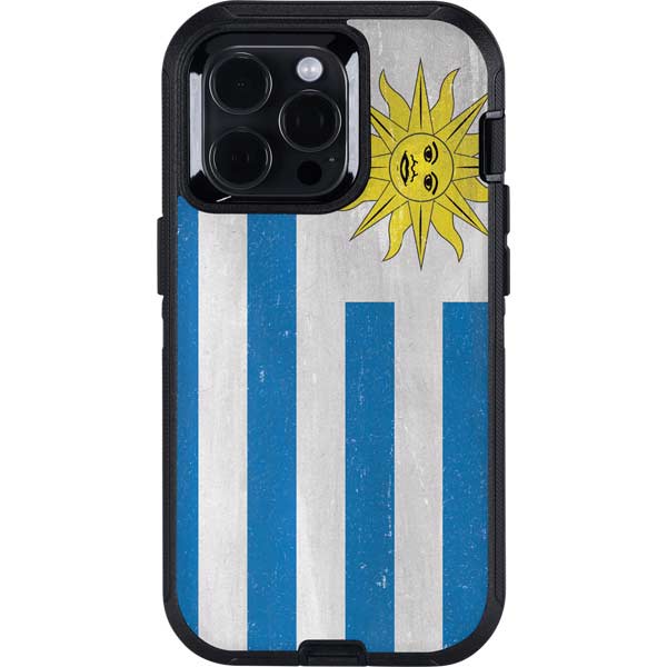 Uraguay Flag Distressed Otterbox Defender iPhone Skin