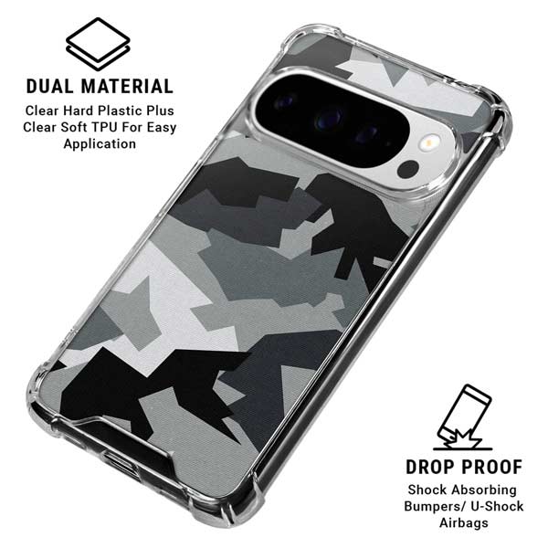 Urban Camouflage Black Google Pixel 10 Pro XL Clear Case
