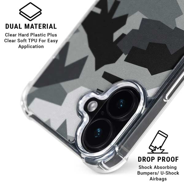 Urban Camouflage Black iPhone 17 Clear Case