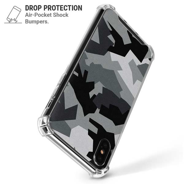 Urban Camouflage Black iPhone X/XS Clear Case