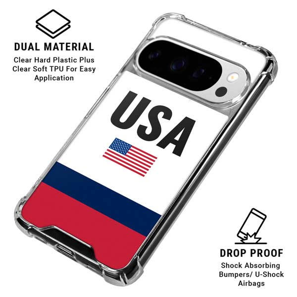 USA American Flag Google Pixel 10 Pro XL Clear Case