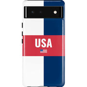 USA Flag Color Block Pixel Cases