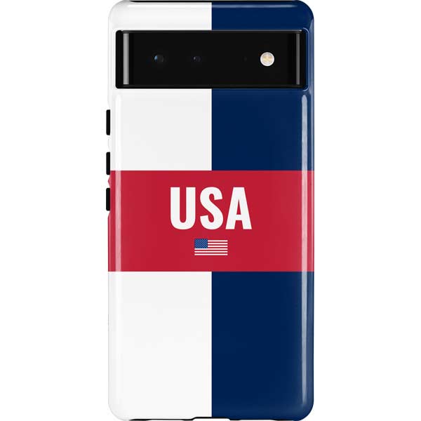 USA Flag Color Block Pixel Cases