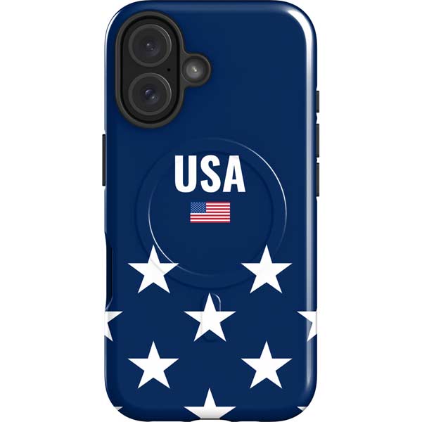 USA Flag Stars iPhone 16 Magsafe Impact Case
