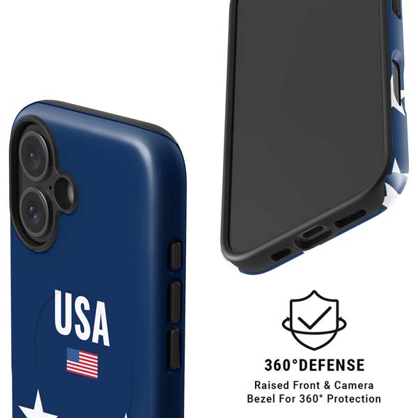 USA Flag Stars iPhone 16 Magsafe Impact Case