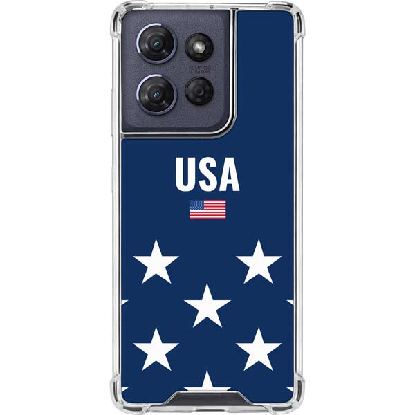 USA Flag Stars Moto G 5G (2025) Clear Case