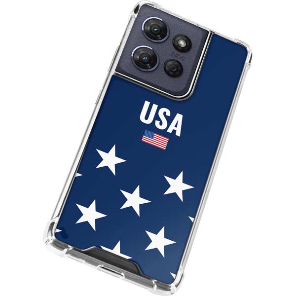 USA Flag Stars Moto G 5G (2025) Clear Case