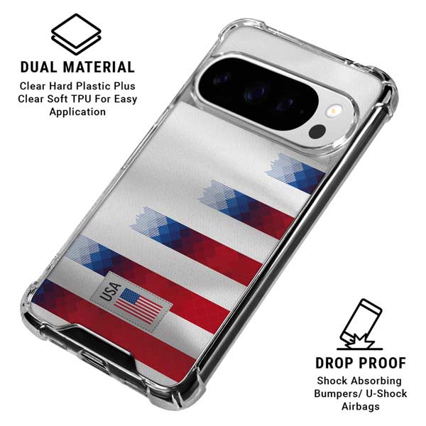 USA Soccer Flag Google Pixel 10 Pro Clear Case