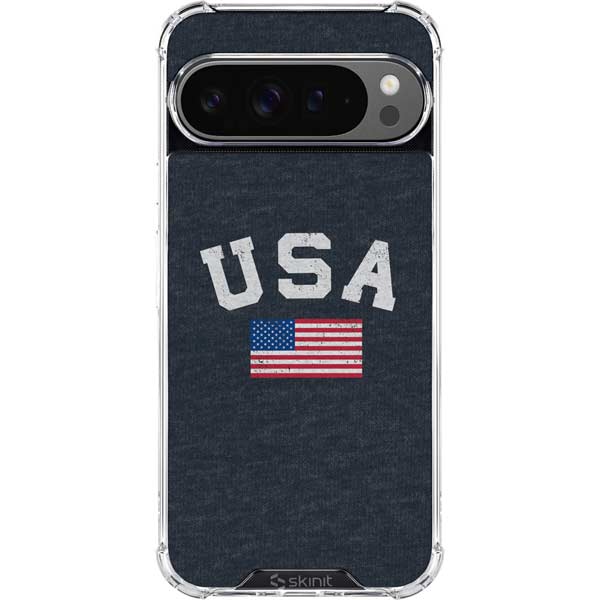 USA with American Flag Google Pixel 10 Pro XL Clear Case