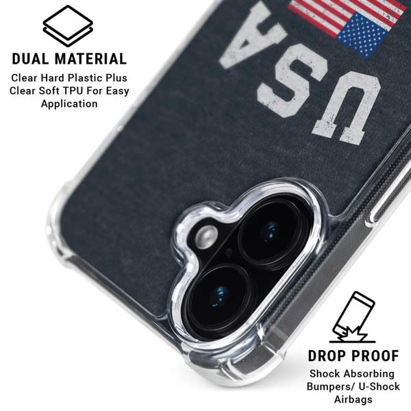 USA with American Flag iPhone 17 Clear Case