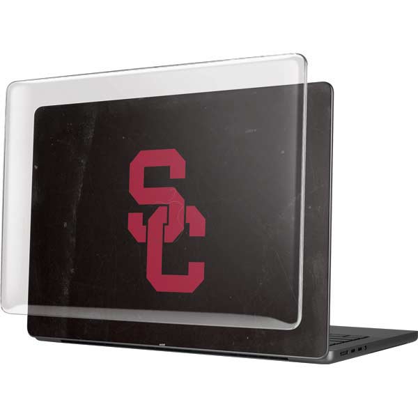 University of Southern California USC Black Distressed MacBook Pro 14in (2021-24) Case plus Skin