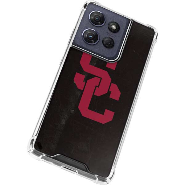 University of Southern California USC Black Distressed Moto G 5G (2025) Clear Case