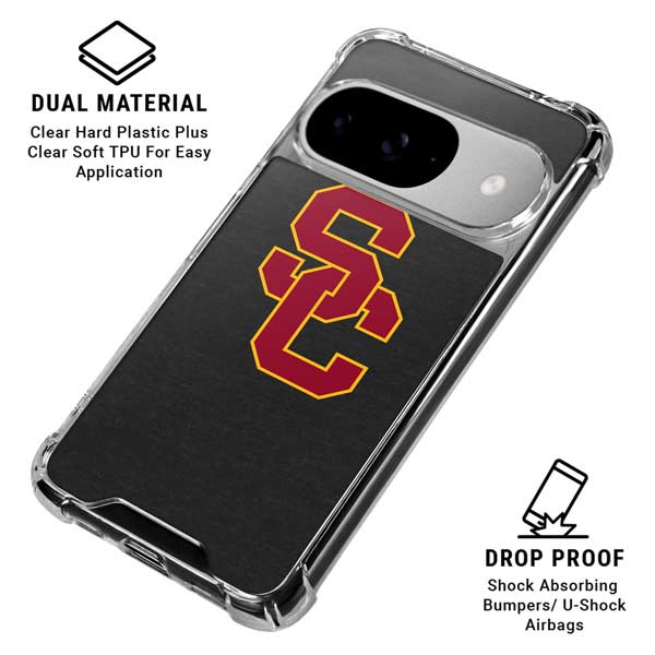 University of Southern California USC Dark Grey Logo Google Pixel 10 Clear Case