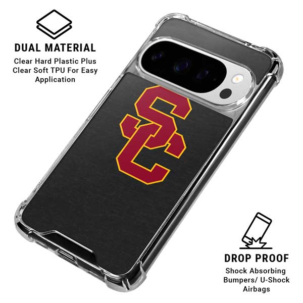 University of Southern California USC Dark Grey Logo Google Pixel 10 Pro Clear Case