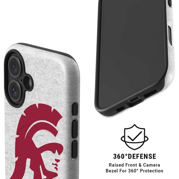 University of Southern California USC Grey Trojan Mascot iPhone 16 Magsafe Impact Case