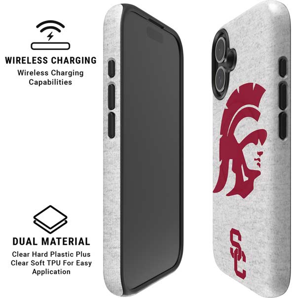 University of Southern California USC Grey Trojan Mascot iPhone 16 Plus Magsafe Impact Case