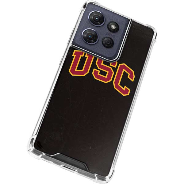University of Southern California USC Logo Black Distressed Moto G Play 5G (2025) Clear Case