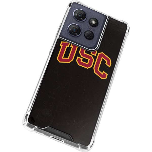 University of Southern California USC Logo Black Distressed Moto G Stylus 5G (2025) Clear Case