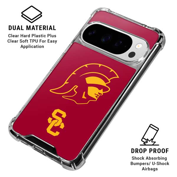 University of Southern California USC Trojan Large Mascot Google Pixel 10 Pro XL Clear Case