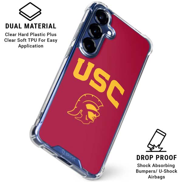 University of Southern California USC Trojan Logo Galaxy S25 FE Clear Case