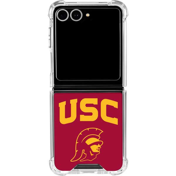 University of Southern California USC Trojan Logo Galaxy Z Flip7 Clear Case