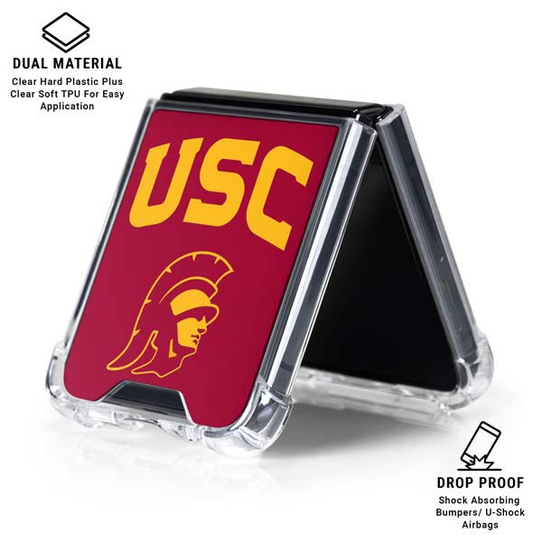 University of Southern California USC Trojan Logo Galaxy Z Flip7 Clear Case